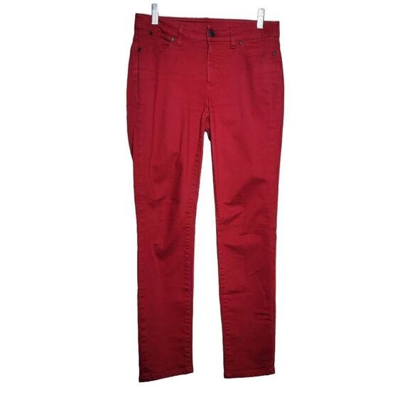 Talbots Heritage Slim Ankle Flawless 5 Pocket Denim Jeans Red 2 - Picture 1 of 11